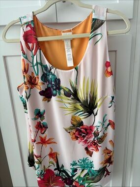 Chico's  Floral Scoop Neck Shell Top